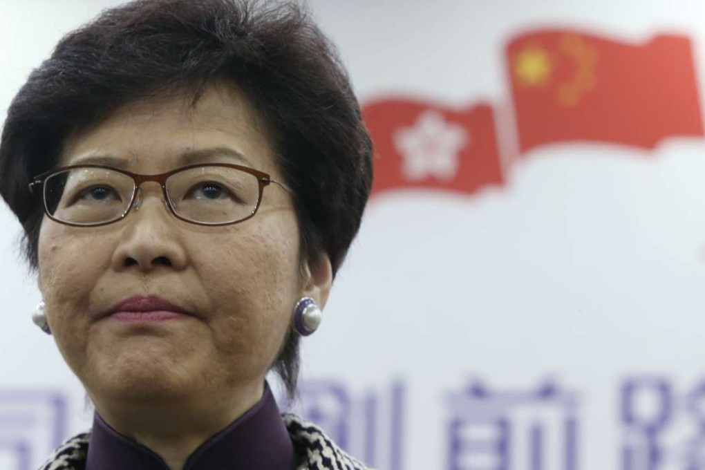 Chief Executive-elect Carrie Lam Cheng Yuet-ngor meets the media and university students in Beijing. Photo: Sam Tsang