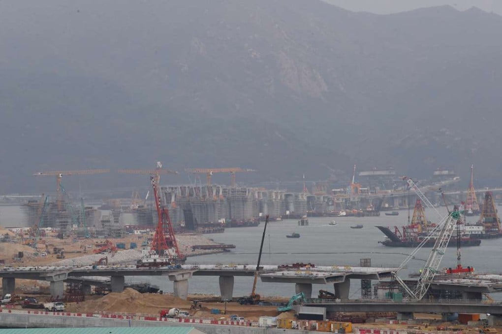 The Hong Kong-Zhuhai-Macau Bridge, as seen from Hong Kong International Airport. Photo: Nora Tam