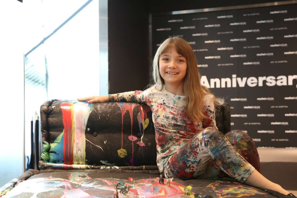 During her recent visit to Hong Kong, AndreAelita worked with French furniture brand Roche Bobois to create a special art piece with its signature “Mah Jong” sofa for charity. Photo: Roche Bobois
