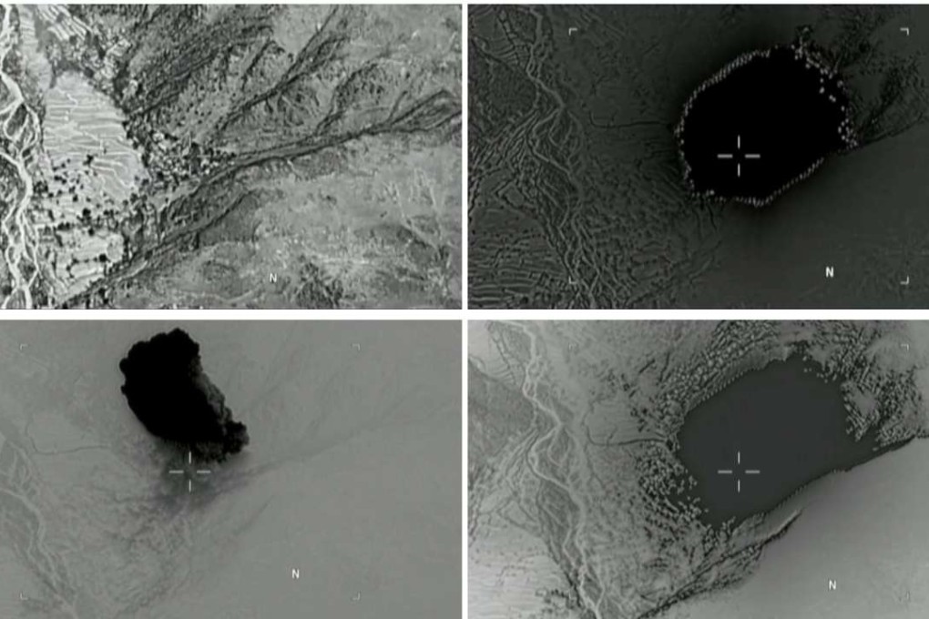 A combination of still images taken from a video released by the US Department of Defence showing the explosion of a MOAB, or "mother of all bombs", when it struck the Achin district of the eastern province of Nangarhar, Afghanistan. Photo: Reuters