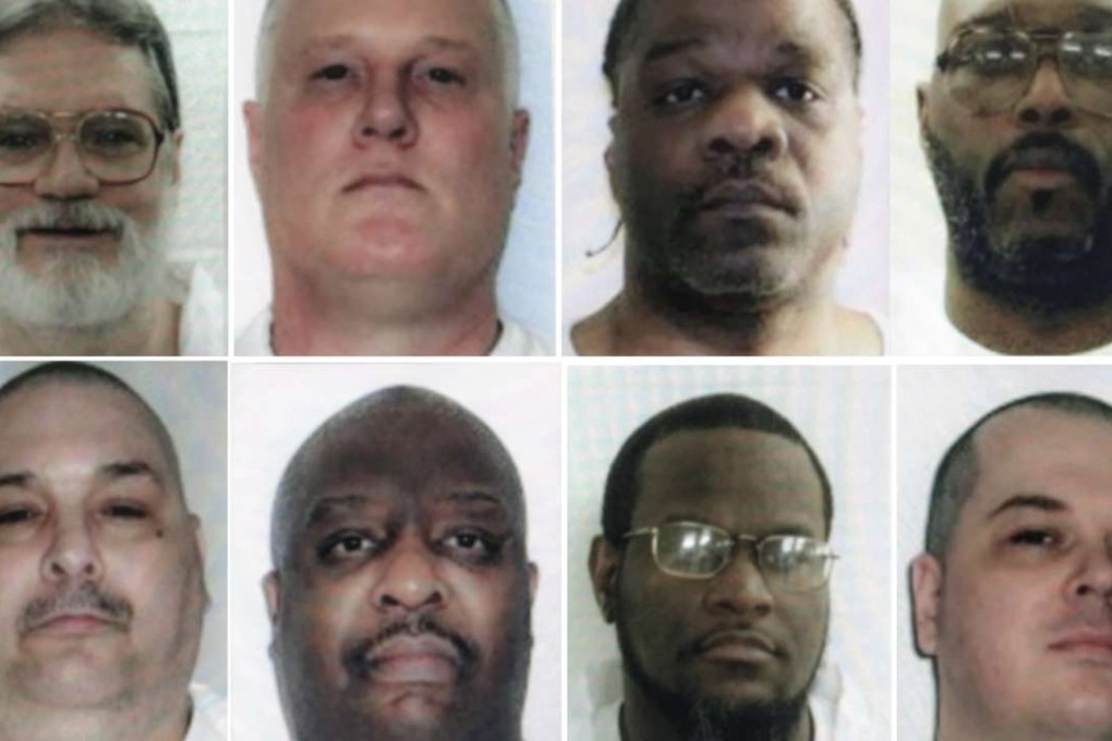 The eight Arkansas death row inmates who were scheduled to be executed by lethal injection before the end of the month. Photo: EPA