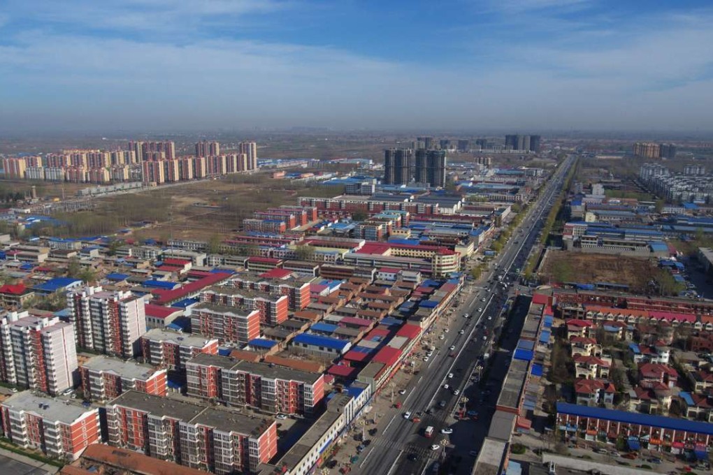 An aerial view of Xiongxian County, part of the site of the Xiongan New Area. Photo: Xinhua