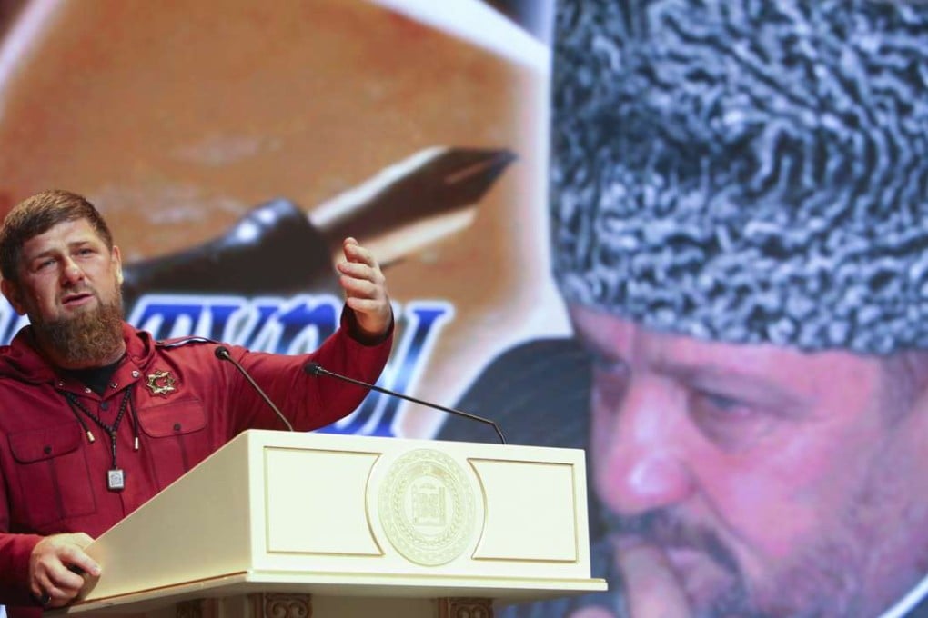 Chechen leader Ramzan Kadyrov gestures as he speaks during a meeting in Grozny on March 24. Photo: AP