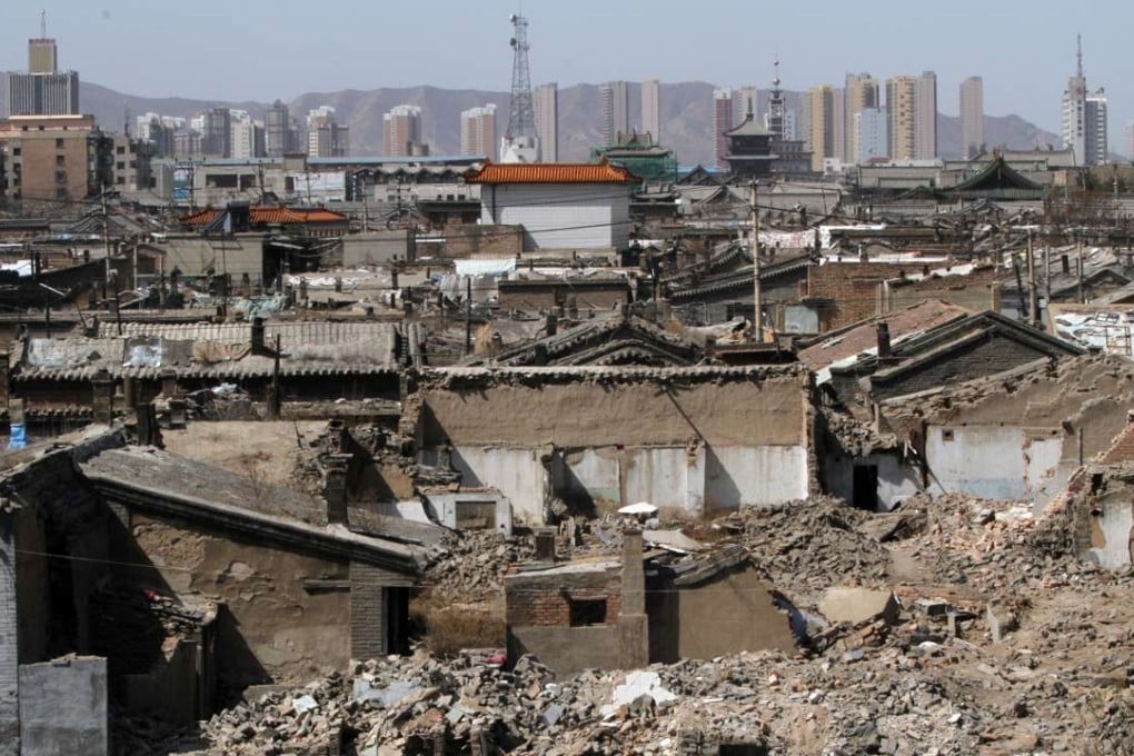 A file picture of homes demolished in Datong in northern Shanxi province in China. Photo: Handout