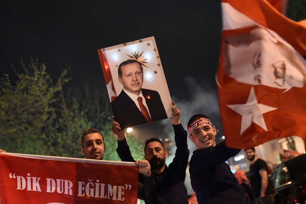Supporters of Turkish President Recep Tayyip Erdogan celebrate in Istanbul, Turkey. Photo: AFP