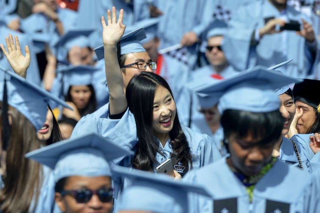 Chinese Graduates of Columbia University attend their commencement ceremony in New York. Chinese firms are seeking to lure overseas students home. Photo: Xinhua