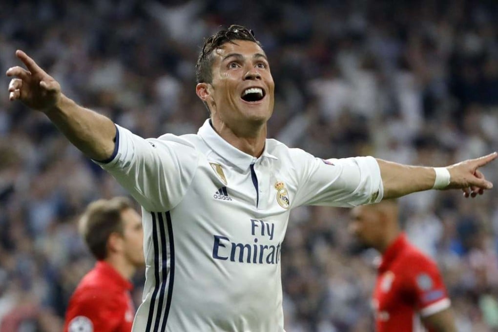 Real Madrid's Cristiano Ronaldo celebrates after scoring against Bayern Munich. Photo: EPA