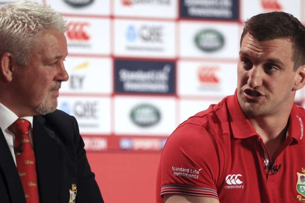 British & Irish Lions coach Warren Gatland and tour captain Sam Warburton during the announcement of the squad in London on Wednesday. Photo: AP