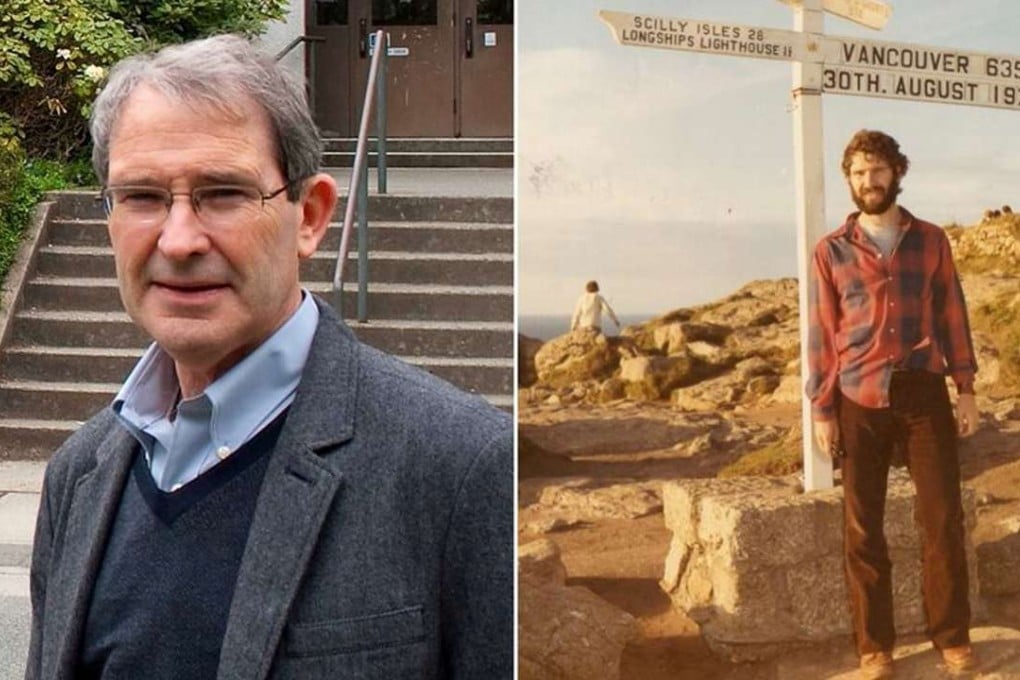 UBC geography professor David Ley, outside the department (left), and at Land's End in England in 1973. Photos: Ian Young / Sandy Ley