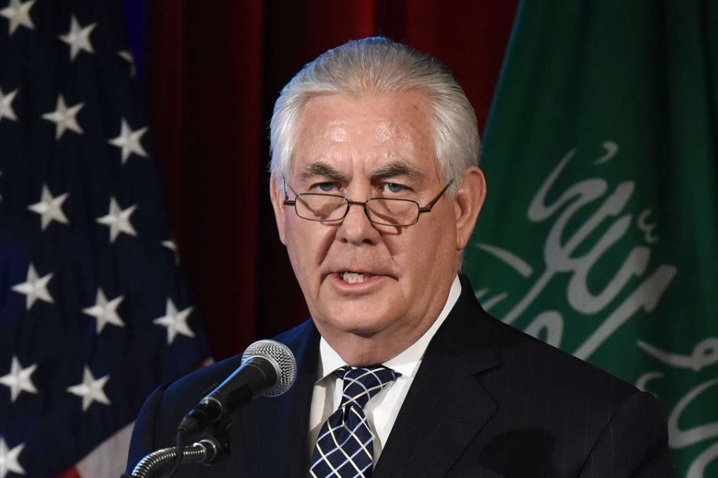 Secretary of State Rex Tillerson speaks in Washington as he criticised the nuclear deal with Iran as the US takes steps to review the agreement. Photo: Abaca Press/TNS