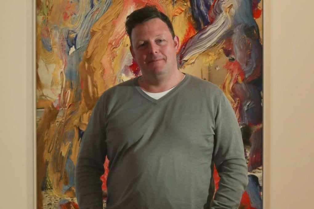 Urs Fischer at the Gagosian Gallery. The artwork is titled Golden Smirk (2017). Picture: Nora Tam