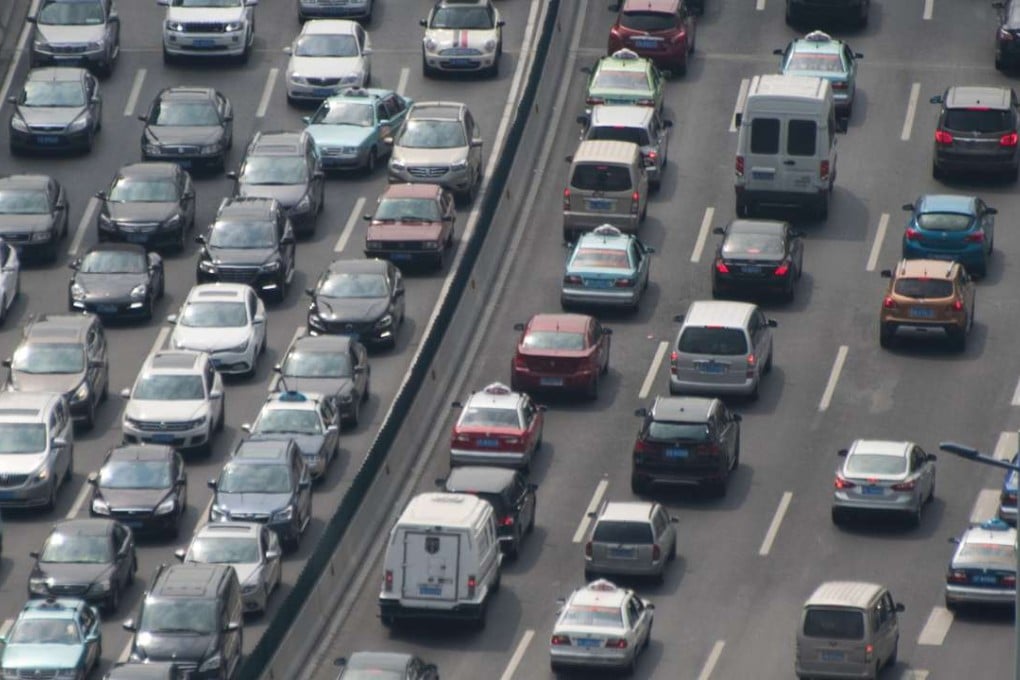 Vehicles drive on an elevated road in Shanghai, which is among the world's most traffic congested cities. Photo: AFP