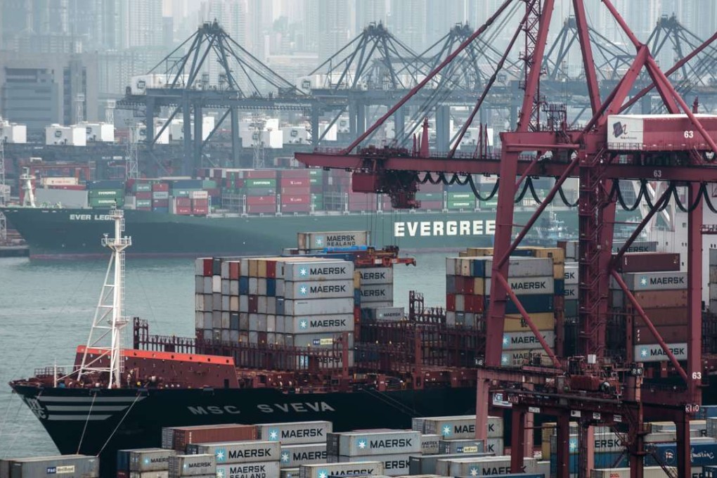 In 2016, Hong Kong was ranked as the fifth largest container port in the world, handling more than 19.8 million teu (20-foot equivalent units) of containerised goods. Photo: Bloomberg