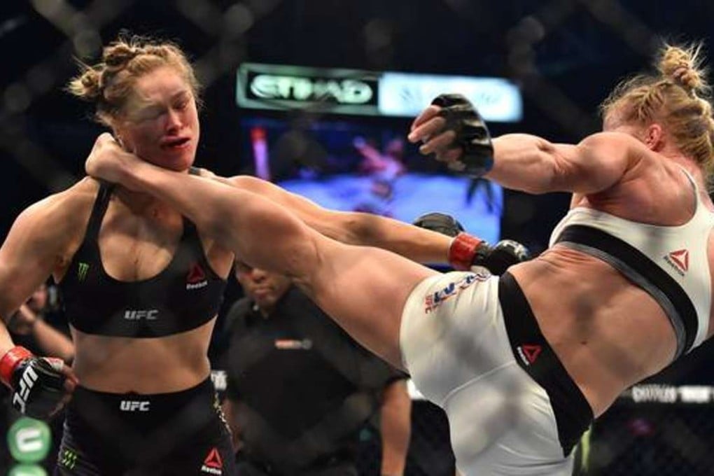 The highlight of Holly Holm’s career so far was when she became the first to defeat Ronda Rousey. Photo: AFP
