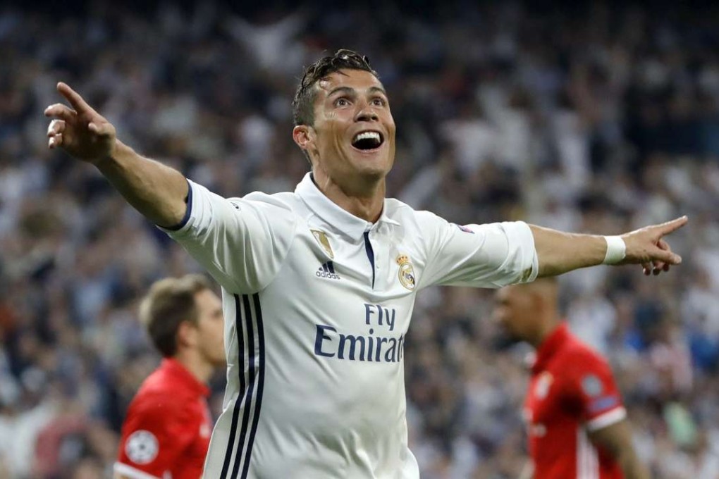 Real Madrid star Cristiano Ronaldo celebrates after scoring against Bayern Munich during the Champions League quarter-final second leg. Photo: EPA