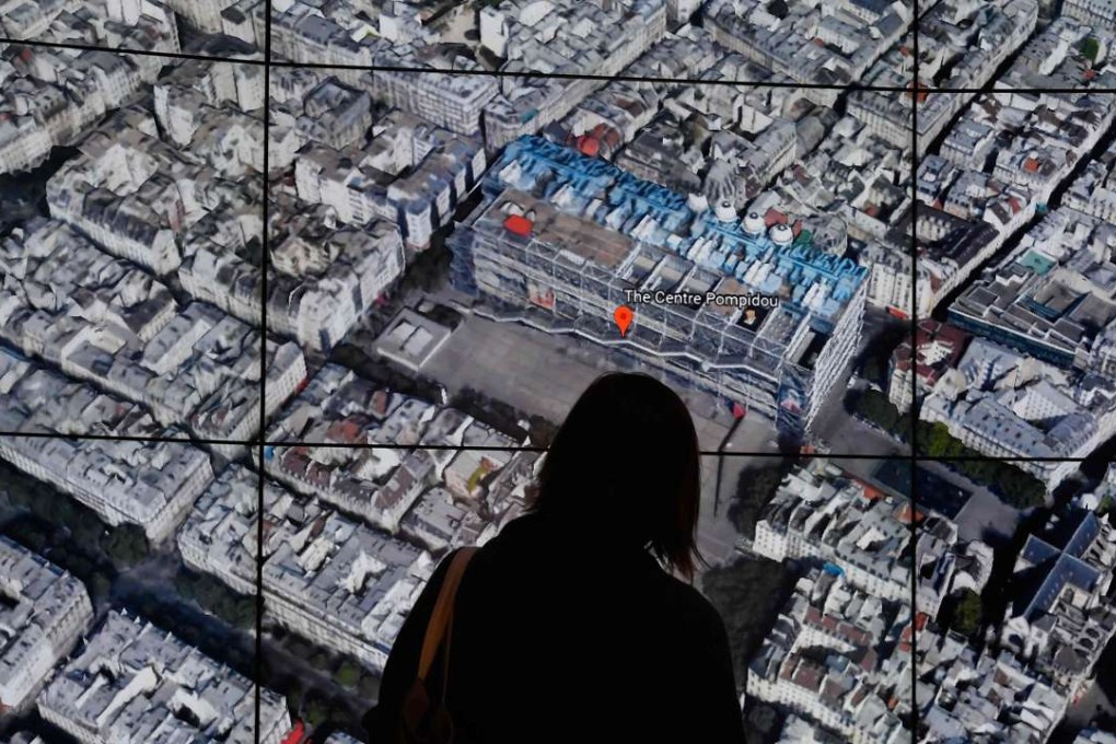 Google Earth unveiled the revamped version of the application (here showing Paris) at an event at New York's Whitney Museum of Art. Photo: AFP/Timothy Clary