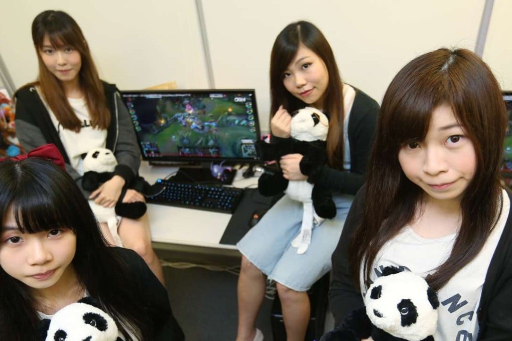 PandaCute team members (front row from left) Momo Mo Chi-ching, Rispy Lau Lai-fong, (back row from left) Deer Chan Ka-ching and Dream Shek Hoi-yee at their office in Kowloon Bay. Photo: Xiaomei Chen