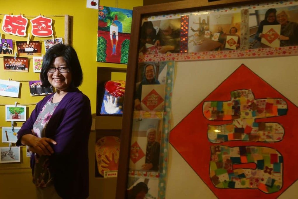 Helen Fong, from the Jockey Club Sunshine Complex for the Elderly, is in the process of creating a standard protocol and programme plan for art therapy. Photo: K.Y. Cheng