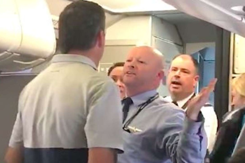 American Airlines said the male flight attendant in the video had been suspended from flying while the investigation takes place. Photo: Twitter