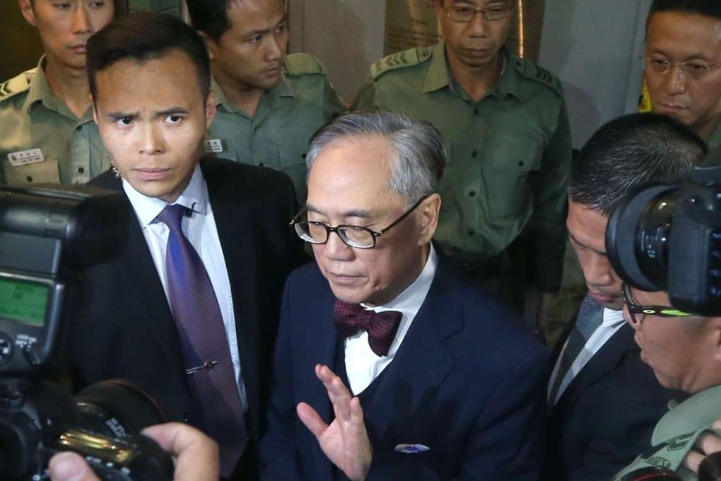 Donald Tsang left court after being granted bail. Photo : Sam Tsang