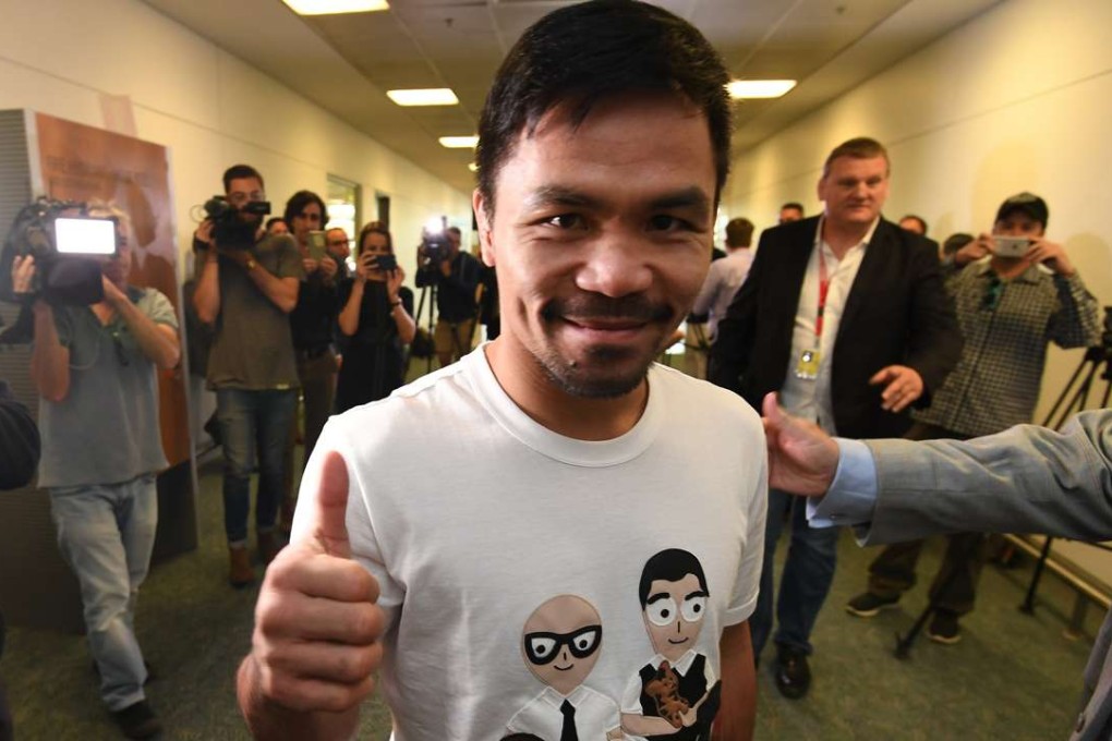 Manny Pacquiao in Brisbane. Photo: EPA