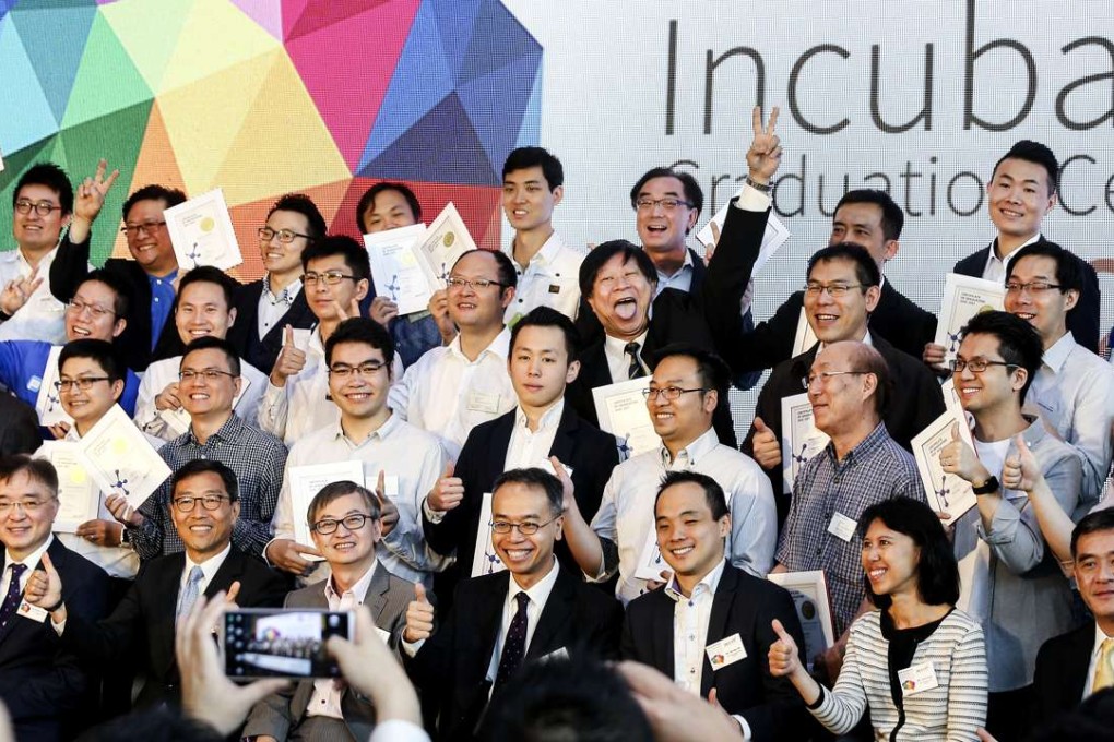The graduates of the Science Park’s incubation programme. Photo: K.Y. Cheng