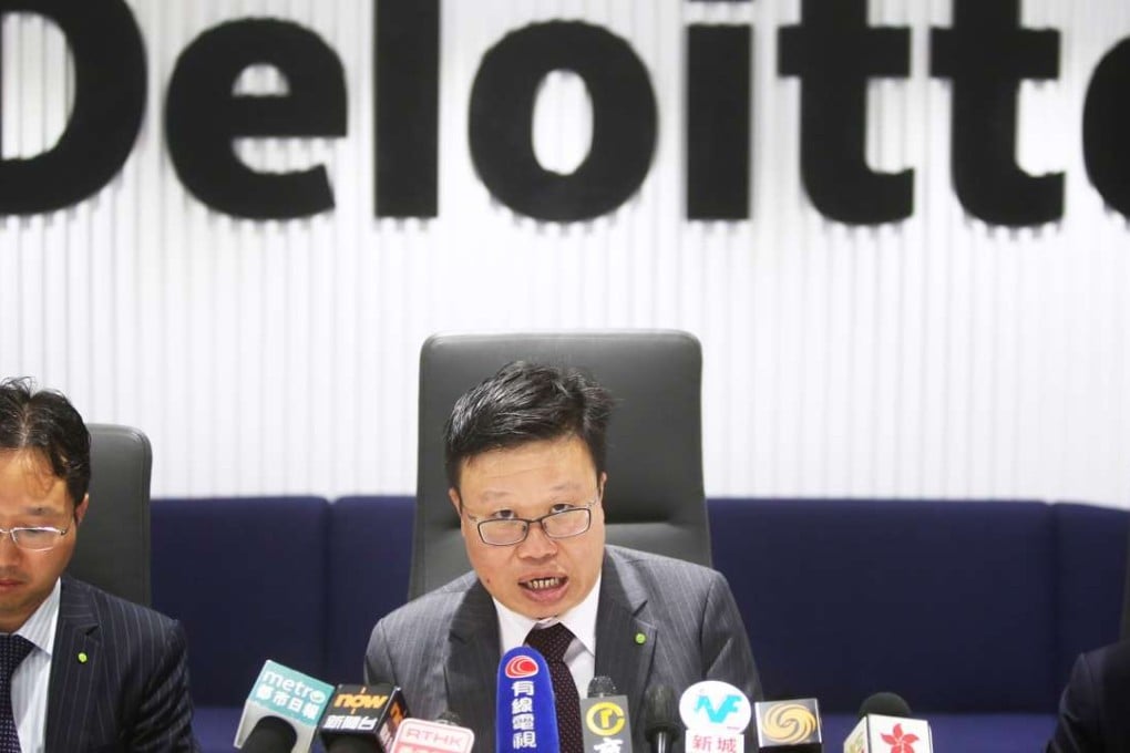Deloitte China’s Derek Lai speaking in Admiralty about ATV’s future on Tuesday. Photo: Sam Tsang