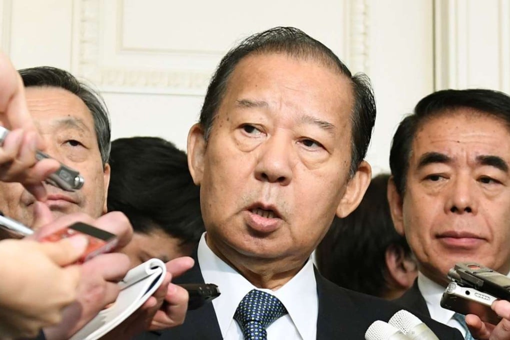 Toshihiro Nikai, secretary general of the ruling Liberal Democratic Party, pictured talking to the press in Tokyo earlier this month. Photo: Kyodo