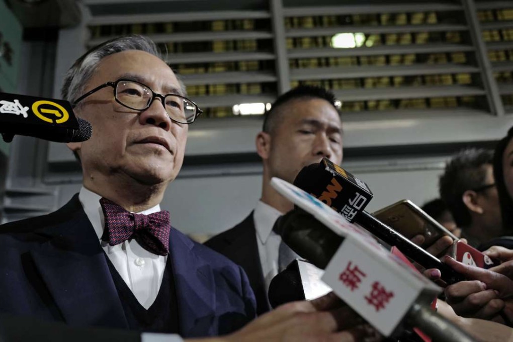 Former Hong Kong chief executive Donald Tsang leaves the high court on April 24, 2017 after being granted bail to appeal against a misconduct conviction and a 20-month prison term. Photo: AP