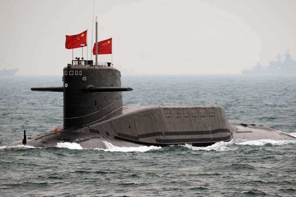 A file picture of a Chinese Navy submarine attending a fleet review off the port of Qingdao. Photo: AFP