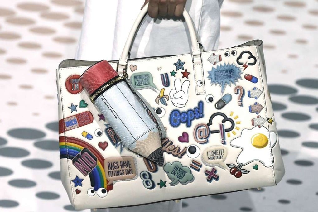 A bestickered bag by Anya Hindmarch. Picture: Reuters