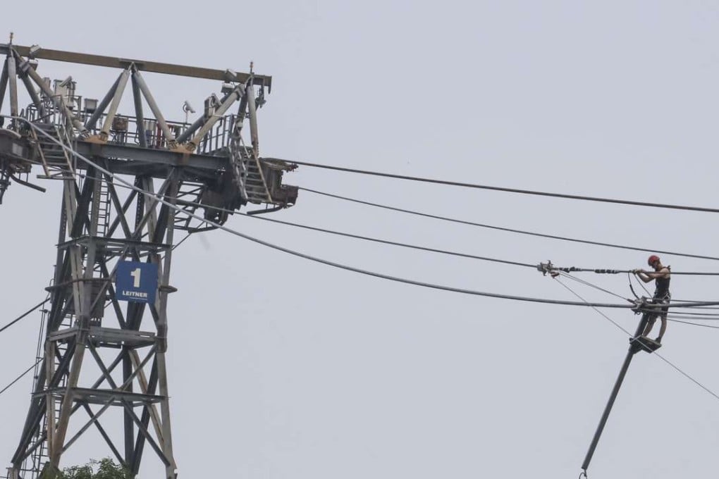 The 5.7km cable car system has been shut since January to replace ropes. Photo: Felix Wong