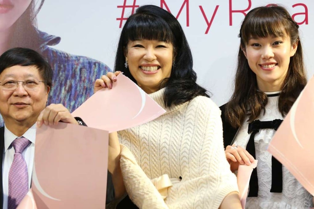 Equal Opportunities Commission chairperson Professor Alfred Chan; Su-mei Thompson (centre) and Olympic swimmer Stephanie Au at the recent launch of the Women’s Foundation campaign MyRealCareerLine. Photo: Dickson Lee