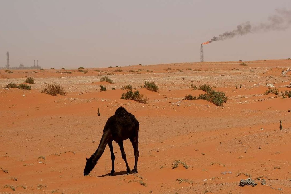 A flame from a Saudi Aramco oil installion near Khouris, 160 km east of the capital, Riyadh. Photo: AFP
