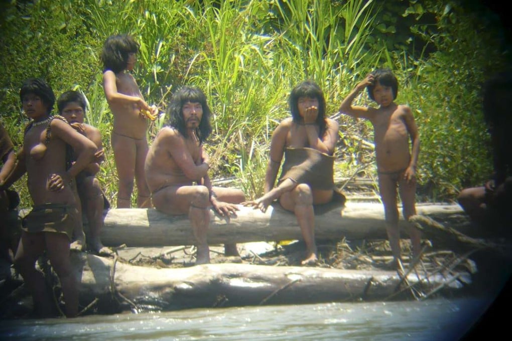 Members of the Mashco Piro in the Manu National Park in the Amazon basin of southeastern Peru. Picture: Reuters