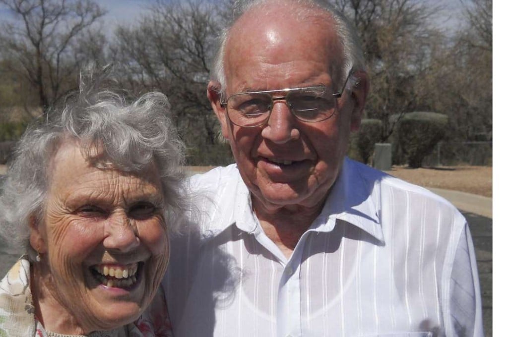 Joe Cotterill with his wife, Joyce Stranks. Picture: Green Valley News, Arizona