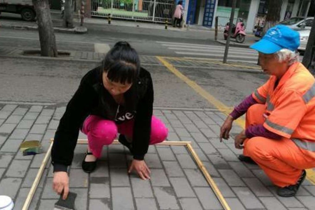 Inspectors weigh dust on streets in Xian, Shaanxi, to keep up with new cleaning standards. Photo: Handout