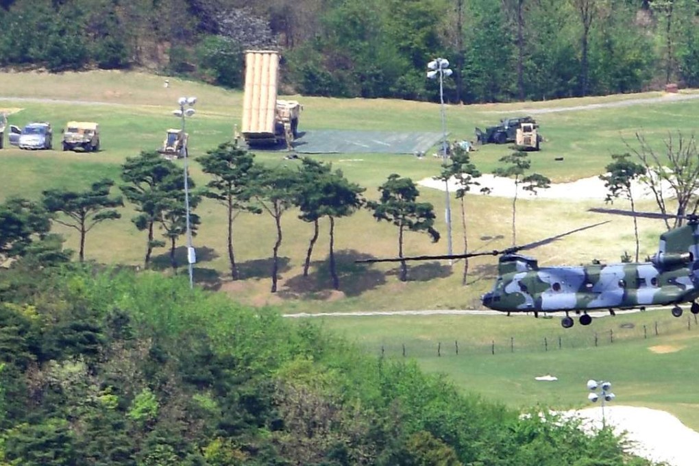 US THAAD missile defence equipment at a former golf course in the southern county of Seongju. Photo: AFP
