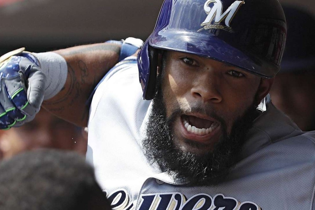 Eric Thames smacks another home run for the Milwaukee Brewers. Photo: AFP