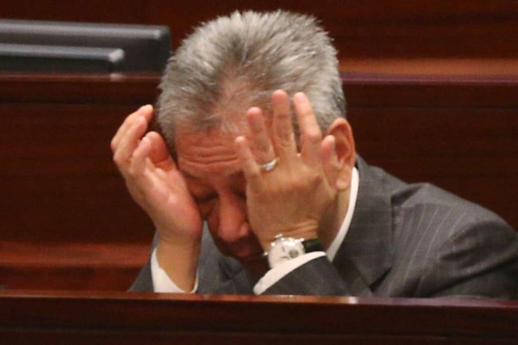 Lawmakers Frankie Yick Chi-ming at Legco meeting in Legco Building in Tamar. Photo: Felix Wong