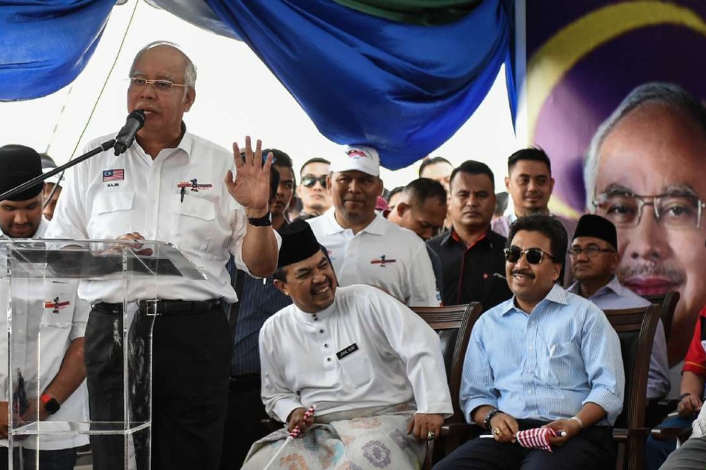 Malaysian Prime Minister Najib Razak speaks at a ceremony before the sailing of the Malaysian ship Nautical Aliya, carrying aid and supplies for Rohingya Muslims in Myanmar. Photo: AFP