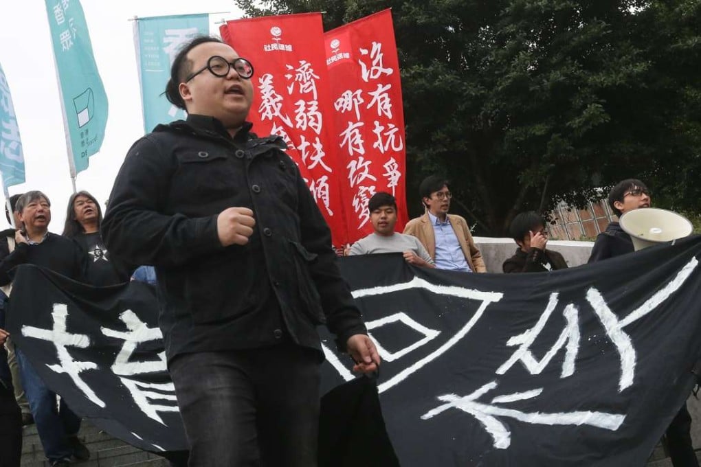 Demosisto said it was unable to reach Derek Lam Shun-hin (centre). Photo: K. Y. Cheng