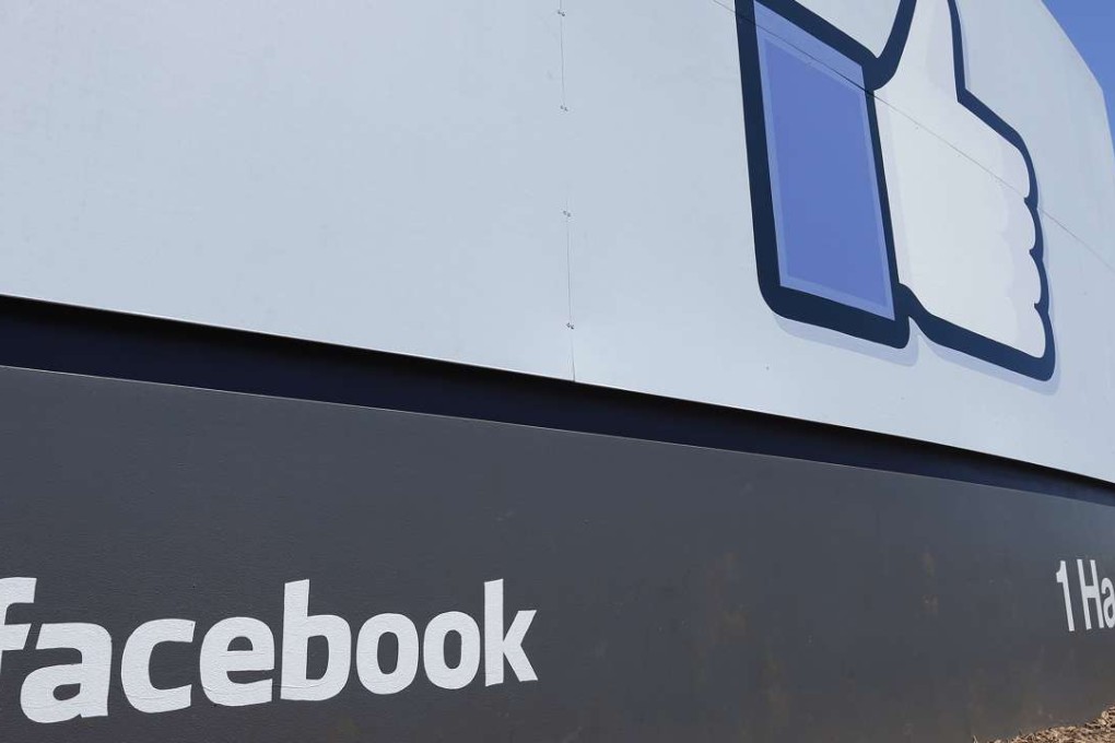 A sign at Facebook’s headquarters in Menlo Park, California. Photo: AP