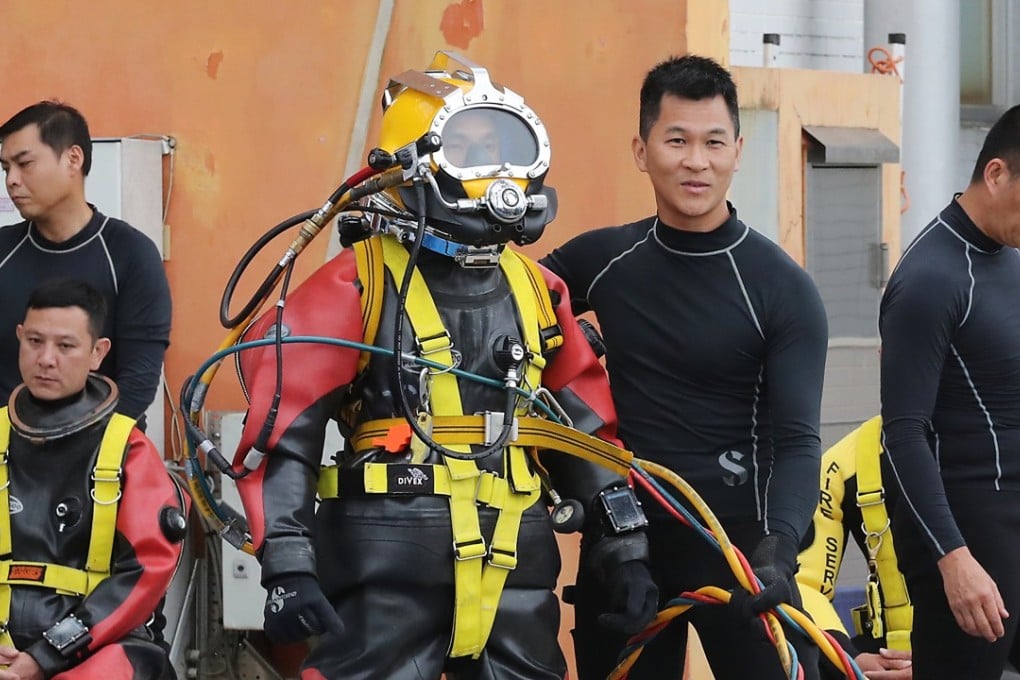 Fire Services Department diving team training at their diving base in Lai Chi Kok. Photo: Edward Wong