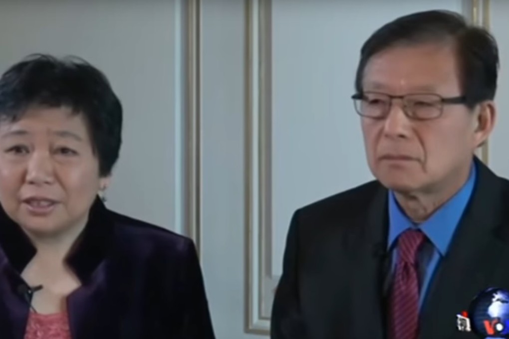 Sasha Gong (left) and Dong Fang on the Voice of America interview with Guo Wengui. Photo: Handout