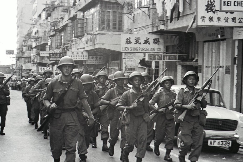 Soldiers are called in to deal with a disturbance in a Kowloon street during the 1967 riots. Photo: SCMP Pictures