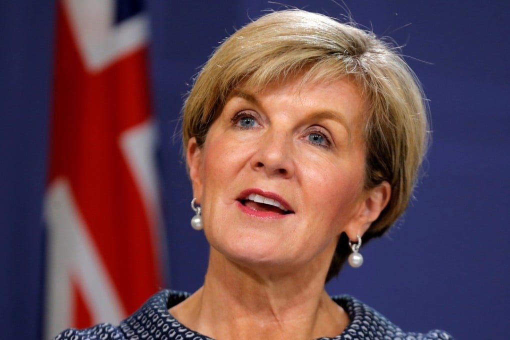 Australian Foreign Minister Julie Bishop was interrupted by a Chinese delegation at an intergovernmental meeting over the presence of representatives from Taiwan. Photo: Reuters