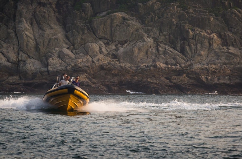 The rigid inflatable boat at Hong Kong’s Ninepin Islands. Pictures: Tessa Chan