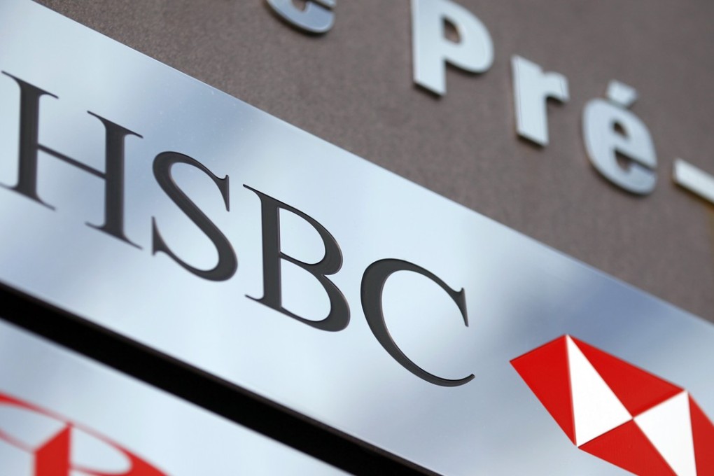 An HSBC logo at a branch of the bank in Geneva. Photo: Reuters