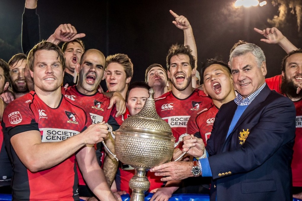 Valley celebrate winning their fifth consecutive grand championship in the 2016 Hong Kong Premiership. Photos: HKRU